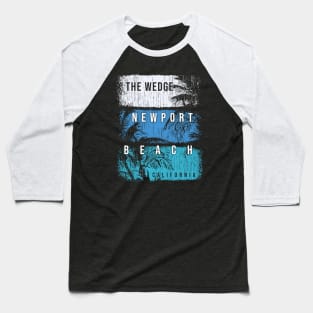 The Wedge Newport Beach California Brush Strokes and Palms Baseball T-Shirt